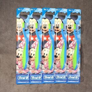 Lot of 5 Oral-B Disney Junior Mickey & Minnie Age 3+ Extra Soft Toothbrushes NEW